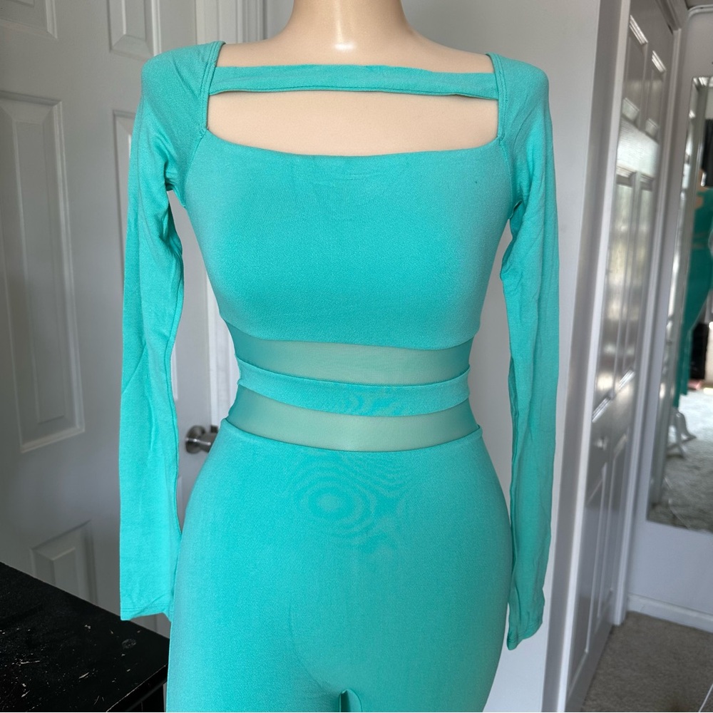 NAKED WARDROBE MESH CUT OUT LONG SLEEVE JUMPSUIT - Picture 2 of 3